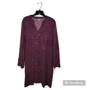 J Jill Purple V Neck 100% Silk Dress Six XL